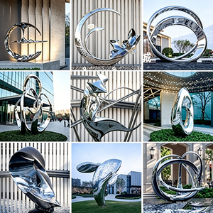Escultura <span class=keywords><strong>de</strong></span> Acero Inoxidable W17 con Acabado <span class=keywords><strong>de</strong></span> Espejo, <span class=keywords><strong>Estatua</strong></span> Metálica Decorativa para Paisajes, Centros Comerciales y Lugares Emblemáticos - Product Image 3