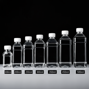 Bouteille en plastique transparente vide en gros pour jus, eau minérale, thé, boissons, avec <span class=keywords><strong>bouchon</strong></span> à vis, 100 ml, 350 ml, emballage - Product Image 4