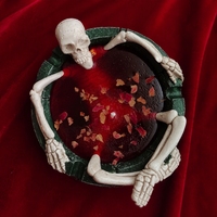 Handgefertigte Premium Duftkerzen mit Gotischem Skelett-Badezimmer-Design Wiederverwendbarer Aschenbecher Neuartige Kerzen für Halloween-Tischdekoration