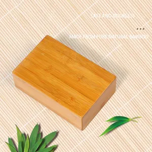 Grosir kualitas antiselip Handstand latihan senam bata alami bambu daur ulang blok Yoga kayu Solid Pilates bata