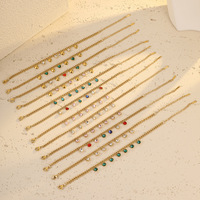 Bracelets tendance en acier inoxydable plaqué or 18 carats avec breloque géométrique en forme de goutte d'eau et cœur, bijoux de mode pour femmes, vente en gros