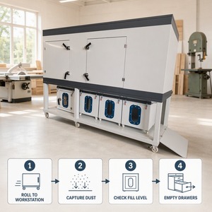 ระบบดูดฝุ่นไม้แบบเคลื่อนที่สองขั้นตอน ยี่ห้อ Factory Direct Woodworking Pulse Jet พร้อมล้อเลื่อน - Product Image 4