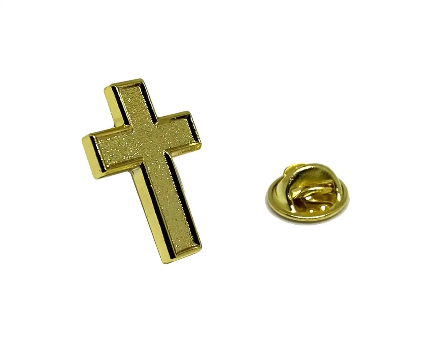 Broche religioso de solapa suave, insignias de esmalte duro personalizadas, pin cruzado de oro acrílico, venta al por mayor