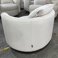 Mobilier moderne nordique velours paresseux fauteuil Boucle tissu baril dos chaises de salle à manger hôtel réception chaise pivotante