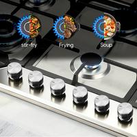 Cuisinière à gaz au prix d'usine, plaque de cuisson à gaz commerciale à 6 brûleurs, nouvelle conception, cuisine intégrée en acier inoxydable, plaque de cuisson intelligente