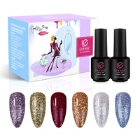 Ensemble de vernis gel couleur violet haute pigmentation, 6 couleurs, vegan, écologique, non toxique, gel UV de luxe, vente en gros, étiquette privée