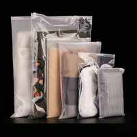 Sac d'emballage imprimé recyclable et réutilisable pour vêtements, sac en plastique avec fermeture éclair coulissante, sac personnalisé en PE givré avec fermeture éclair pour vêtements
