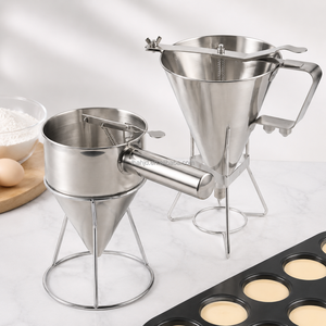 Dispenseur de pâte et de confiture quantitatif spécial pour la décoration de gâteaux, avec entonnoir pour sauce chocolat et support pliable, pour machine à <span class=keywords><strong>donuts</strong></span> et desserts - Product Image 4
