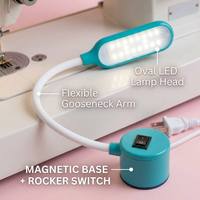 Lampe de travail LED à col de cygne magnétique, à commande par interrupteur à bascule, bras flexible, tête ovale, pour machine à coudre et outil CNC, directement de l'usine