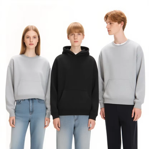 Confortable et doux manches longues à capuche 76% coton 24% polyester couleur unie à capuche personnalisé Style unisexe sweat à capuche - Product Image 1