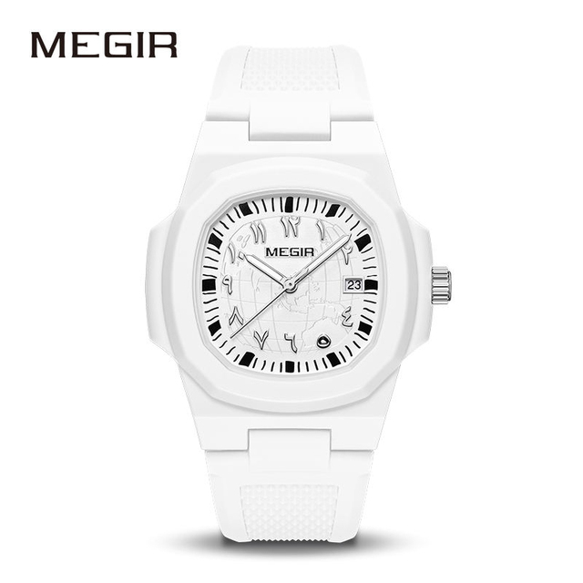 Megir 8119 Hot Sale Sports Quartz Movement Wristwatches Fashion Stainless Steel Men's Watch Auto Date Clock Male