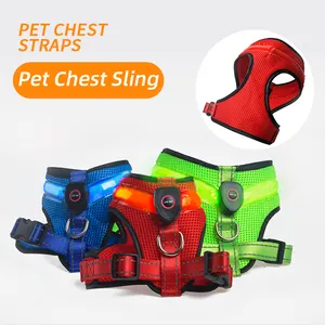 LED Pet Products Luminous Harness Outdoor Dog Walking Anti-Loss Clothes Explosion-Proof Warning Vest