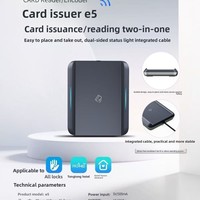 Lecteur de contrôle d'accès TT Lock 13,56 MHz avec encodeur de carte IC en ABS / WiFi / 4G, distance de lecture 0-3 m pour hôtel
