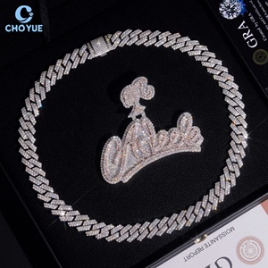 Custom Any Fonts Name Fully Moissanite <b>Pendant</b> <b>Solid</b> 925 Sterling Silver <b>Gold</b> Plated VVS Moissanite Hip Hop Iced Out Jewelry - Product Image 4