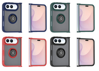 Coques de téléphone givrées pour iPhone Duo 18 Pro Max 18 Pro, translucides mates avec anneau support, étui fin antichoc, respectueux de la peau