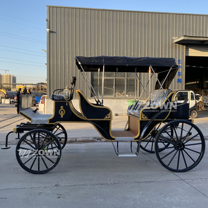 Premium Classic Black Sightseeing Tourist Horse Drawn European Horse Carts Wagon Carriage Wedding Electric Horse Cart - Product Image 5