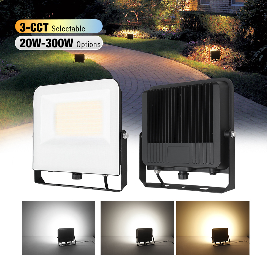 50W 100W 200W 300W RGBCW Colors Changing LED Street Light 3-CCT Adjustable IP65 Outdoor Spot Garden DriveWays LED Flood Light