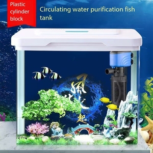 Mini Desktop rettangolare novizio acquario nuovo auto-circolante piccolo acquario eco-friendly ornamento di plastica per Desktop accessori - Product Image 2