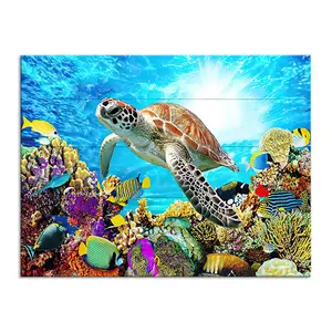 Hayvan baskı boyama deniz dünya kaplumbağa sprey boyama oturma oda duvar dekorasyonu boyama