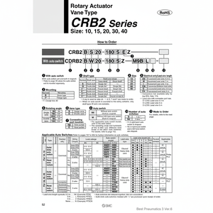 Actuador rotativo SMC Pneumatics, piezas neumáticas de - Product Image 1