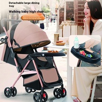 2025 nouveau chariot à un bouton de poussette de bébé pliable en lin léger pour 0-3 ans pour s'asseoir et s'allonger