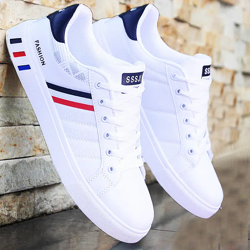 2022 Latest Breathable Shoe, Man Leather White Flat Fashion Sneakers Men's Sports Running XRH Factory Price Casual Shoes