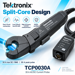 Sonda de Corriente Tektronix TCP0030A de 30A, 120MHz, TekVPI, Sensibilidad de 1mA, 1 Año de Garantía, Hecho en EE. UU. - Product Image 4