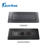 Modules de prises personnalisables encastrables pour bureau, 2 prises électriques avec USB, mobilier de bureau, prise électrique manuelle escamotable