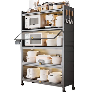 Estantes de almacenamiento giratorios para cocina, organizador extraíble de varias capas, ruedas rodantes con cartón de Metal de 5 niveles - Product Image 1