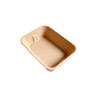 Bac à litière rectangulaire jetable pour chat, en pulpe biodégradable, anti-fuite, sans lavage, portable, pour voyage, logo personnalisé