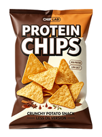 Chips protéinés véganes soufflées à l'air, sans huile, assaisonnées, faibles en gras, à base de protéines de riz et de pois, saveur caramel
