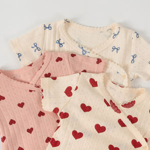 Macacão de Bebê Recém-Nascido 2026 Novo Estilo Coreano Estampado Primavera Verão para Meninas, Roupa de Bebê 100% Algodão Classe A - Product Image 1