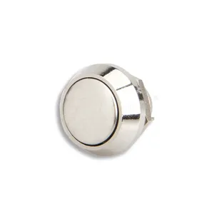 12mm diameter SPST Domed head 1NO IP65 Waterproof Nickel plated brass Material Metal button switch