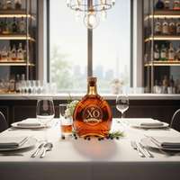 Bouteille en verre ovale de 500 ml Super-Flint avec bouchon en liège, transparente, de luxe, pour vin de fruits, boissons, jus, liqueurs, spiritueux, personnalisable en usine