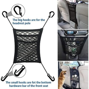 Organizador de 3 Capas para Respaldo de Asiento de Coche Kit Interior de Red de Malla Barrera para Mascotas/Niños en Asiento Trasero Soporte para Pañuelos/Bolsos Almacenamiento para Conductor - Product Image 4