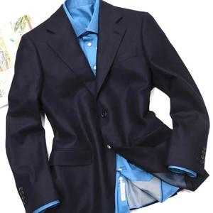 Ensemble de Costume Formel <span class=keywords><strong>Bleu</strong></span> <span class=keywords><strong>Marine</strong></span> pour <span class=keywords><strong>Homme</strong></span>, Style Italien Personnalisé, 100% Laine Respirante, <span class=keywords><strong>Blazer</strong></span> et Pantalon de Haute Qualité pour Affaires et Mariages - Product Image 1