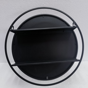 Vòng kim loại màu đen khung tường gương với kệ cho phòng khách phòng ngủ phòng tắm sang trọng Gương Kệ trang trí nội thất - Product Image 5