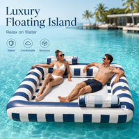 Grande île flottante gonflable pour adultes, plateforme de divertissement aquatique pour les centres de villégiature, les lacs, les plages et les loisirs