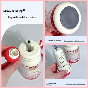 Vaso Térmico Pequeño de Acero Inoxidable 316 con Aislamiento al Vacío, Tipo Lata de Leche, para Niños, Portátil, con Separador de Té y Pajita, Vaso de Recuerdo - Product Image 2