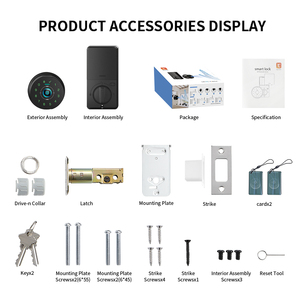 <span class=keywords><strong>Serrure</strong></span> de porte intelligente à empreintes digitales haute sécurité pour portes en bois |   Système d'entrée sans clé avec gestion WiFi à distance sur le cloud 2026 Nouveau - Product Image 6