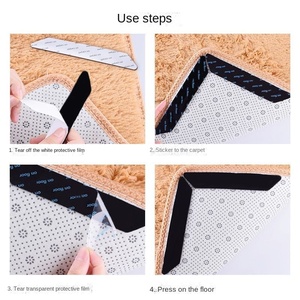 Pour <span class=keywords><strong>Amazon</strong></span> Autocollant de Tapis Antidérapant Moderne Auto-Adhésif PU Lavé Non Marquant Tapis Antidérapant Blanc Noir Réutilisable Lavable - Product Image 3