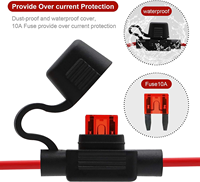 Câble d'extension allume-cigare 16AWG de 0,5 m avec borne en Y 12V 24V pour onduleur de voiture et batterie solaire