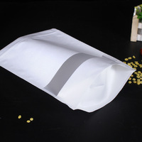 Vente en gros Petite pochette artisanale blanche Bolsa Doypack Sac en papier kraft avec fermeture éclair pour thé/café/bonbons