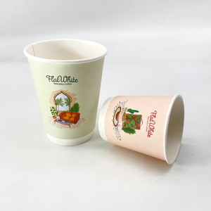 Vasos de papel de pared doble a base de plantas para cafeterías escolares 6/7/8/10/12/16oz perfecto para leche de jugo de agua tapa degradable desechable - Product Image 6
