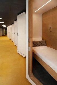 High End Electronic Coded Lock Smart Sleepbox With <b>Single</b> <b>Bed</b> 2 Door Youth Hostel Capsule Hotel Sleeping Pods & Stable W - Product Image 5