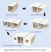 Maison mobile préfabriquée certifiée CE avec véranda extérieure, maisonnette moderne pour les vacances, maison modulaire personnalisable