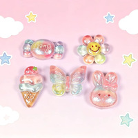 Nouvelles paillettes fines dégradées, motif fleur de bonbon, dessin animé, pour accessoires de pince à cheveux et pendentifs DIY en colle crème faits maison