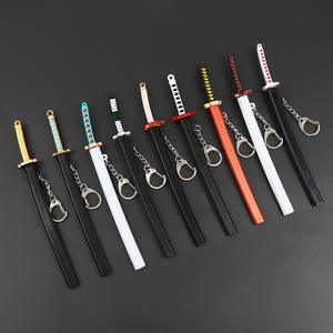 <span class=keywords><strong>Demon</strong></span> <span class=keywords><strong>Slayer</strong></span> Nichirin Blade Tanjiro Tomioka Giyuu Butterfly Ninja Porte-clés mousqueton en alliage métallique avec gaine 17cm - Product Image 1