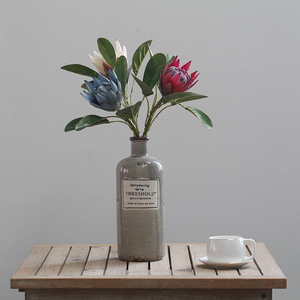 Centre de Table de Mariage Soie Artificielle Roi Protea Fleur Géante Roi Blanc Protea Cynaroides - Product Image 6