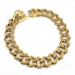 Collar de perro de cadena grande al por mayor collar de perro de lujo diseños de cadena de oro collar de perro chapado en oro - Product Image 4